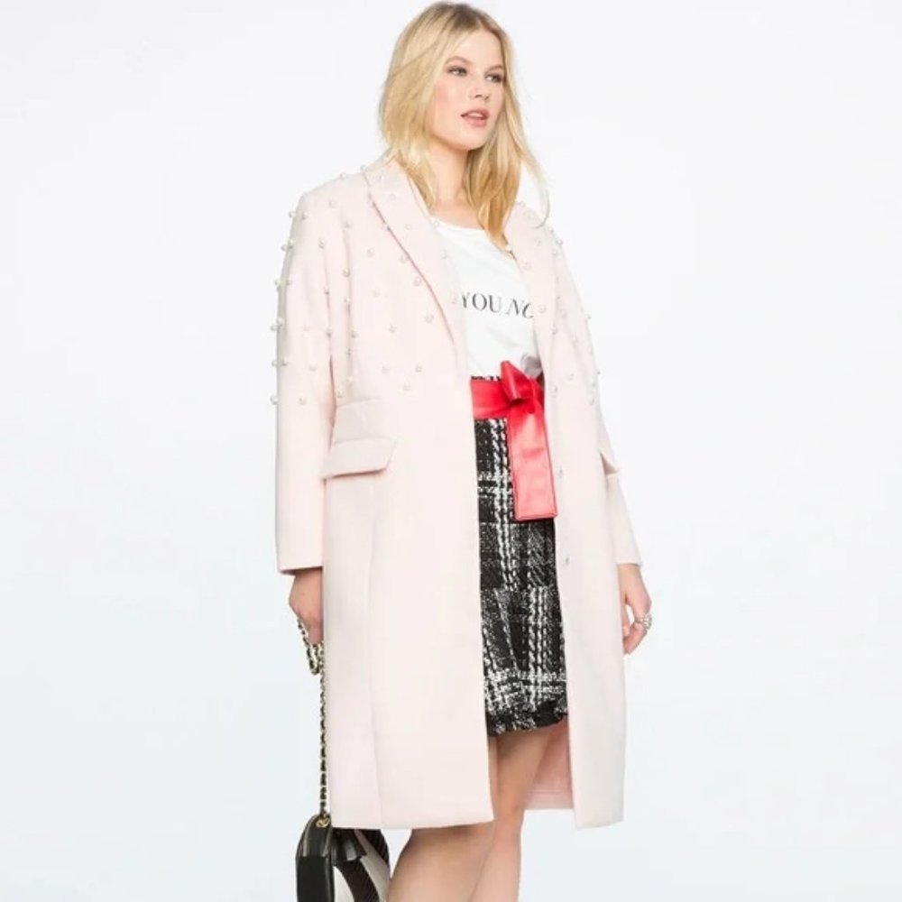 Eloquii Light Pink Pearl Coat NWOT RARE